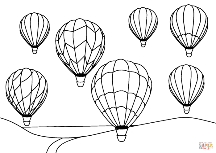 Coloring pages of hot air balloons