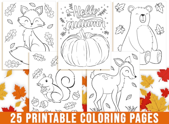 Fall coloring pages kids printable