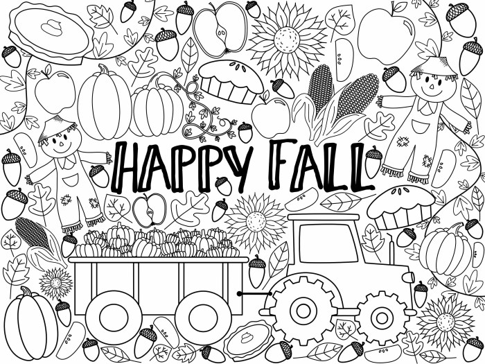 Fall coloring pages printable free