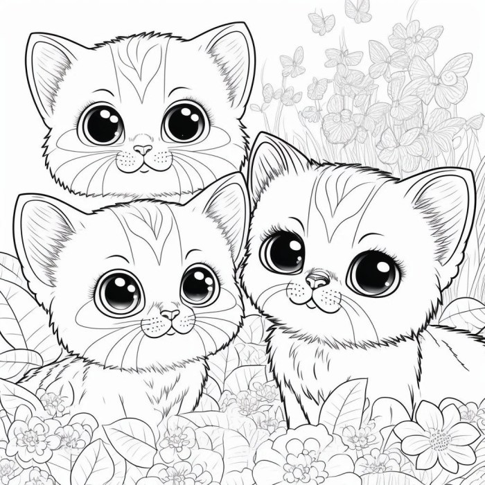 Coloring pages kittens printable