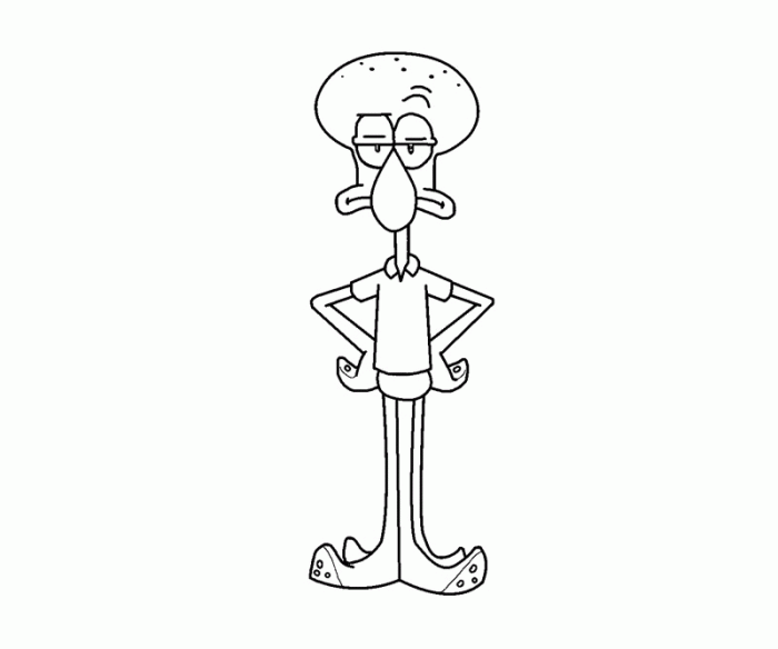 Squidward coloring pages