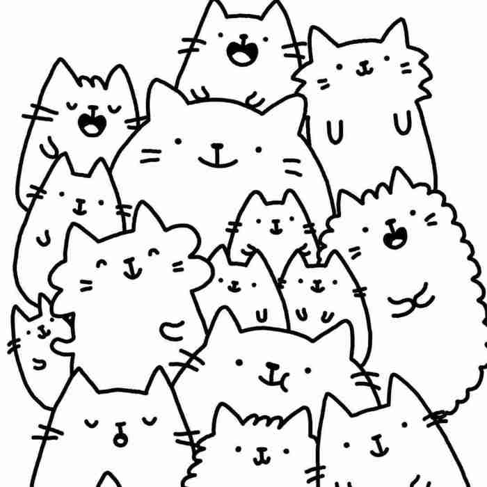 Kawaii dj cat coloring pages