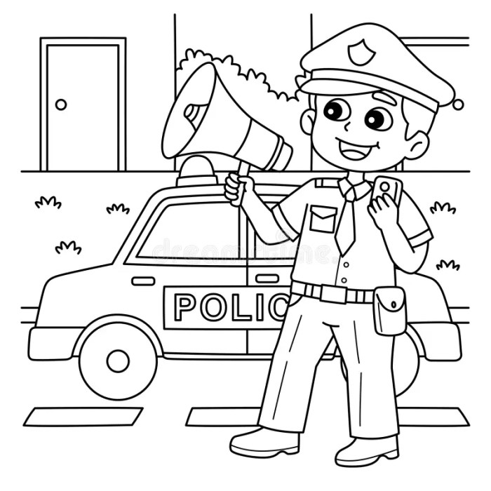 Coloring pages of policeman