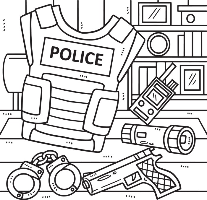 Coloring pages of policeman