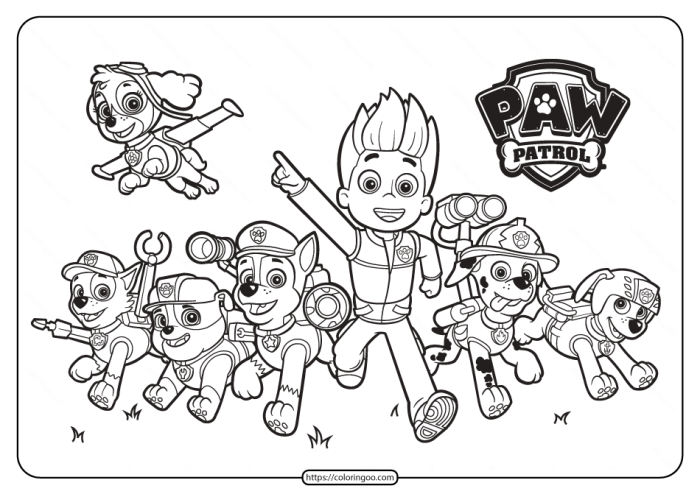 Paw patrol pdf coloring pages