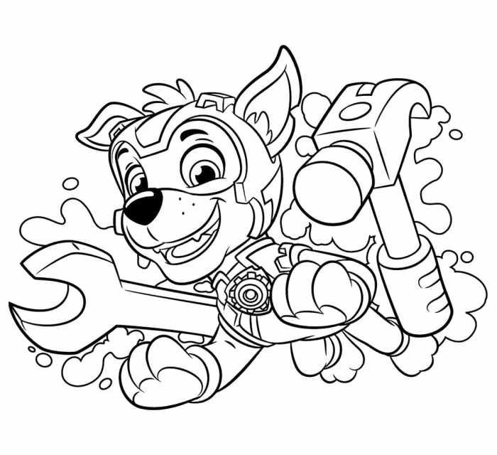 Rocky paw patrol coloring pages