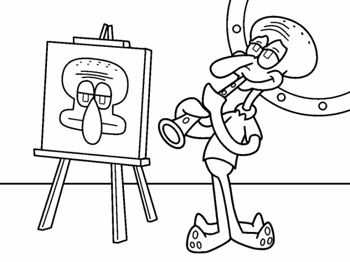 Squidward coloring pages