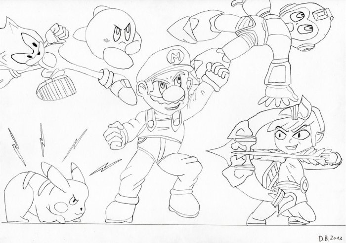 Smash bros coloring pages