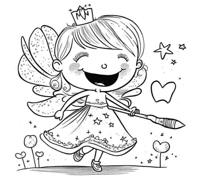 Tooth fairy coloring pages