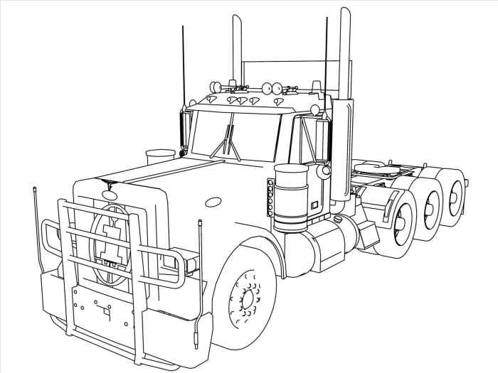 Truck and trailer coloring pages