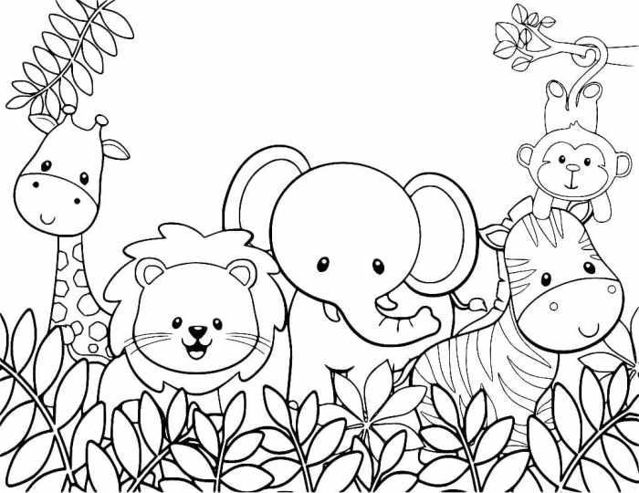 Jungle coloring page