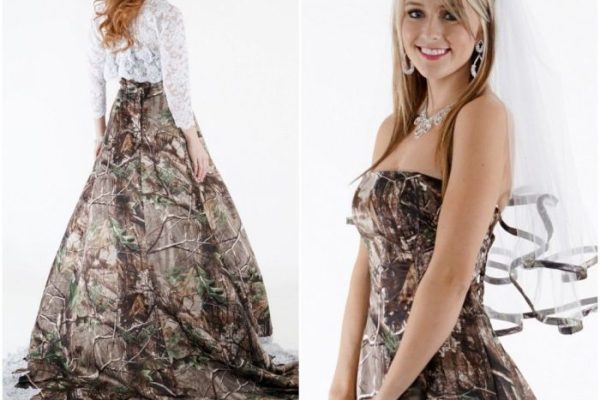 Short camo wedding dresses