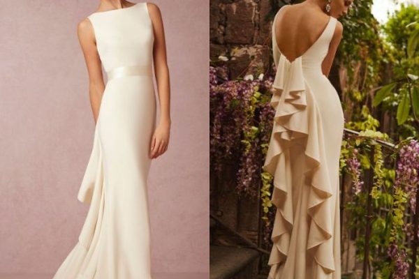 Satin beach wedding dresses