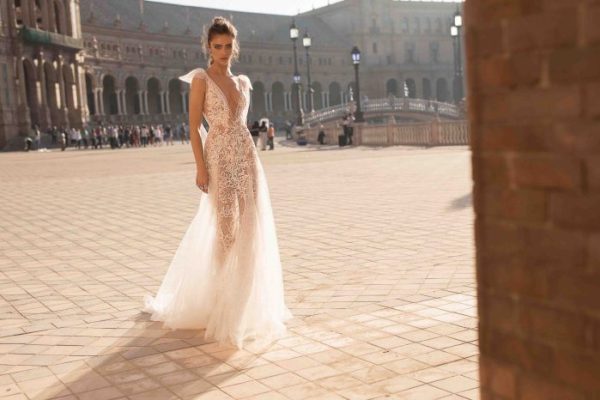 See thru wedding dress