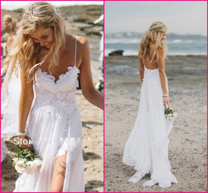 Short white beach wedding dress