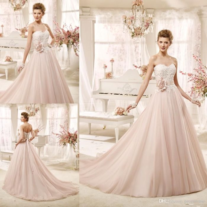 Vintage blush wedding dress