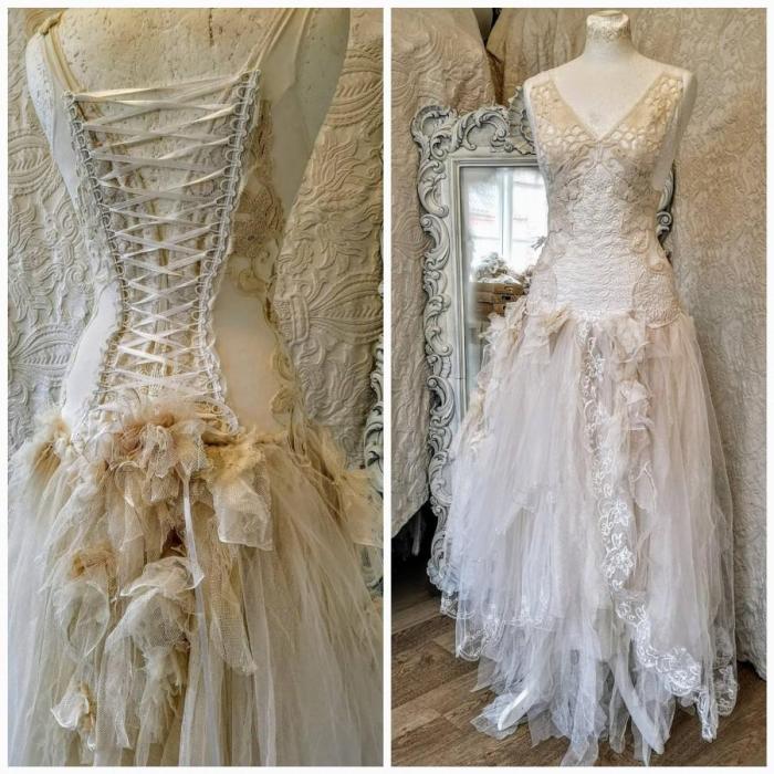 Vintage bohemian wedding dress