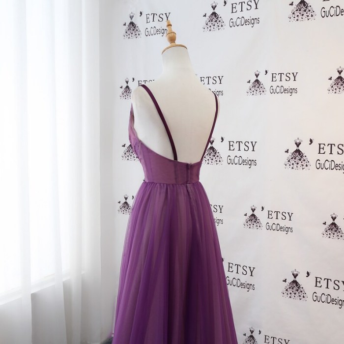 Purple dress for beach wedding