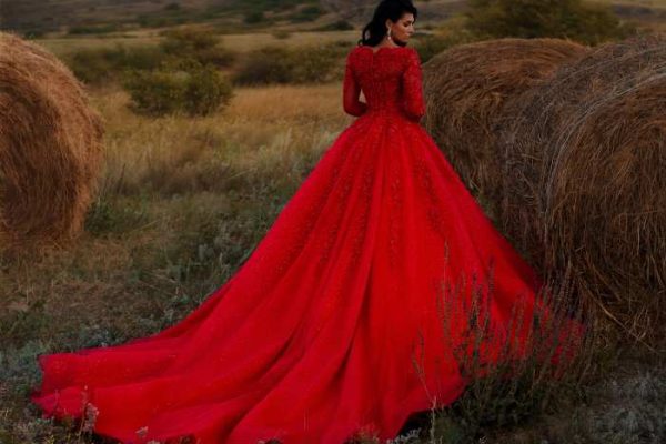 Red winter wedding dresses