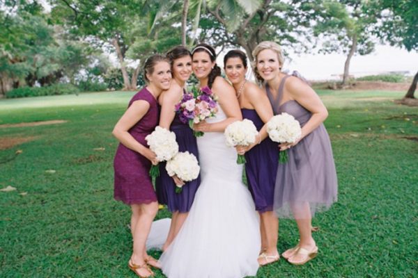 Purple dress for beach wedding