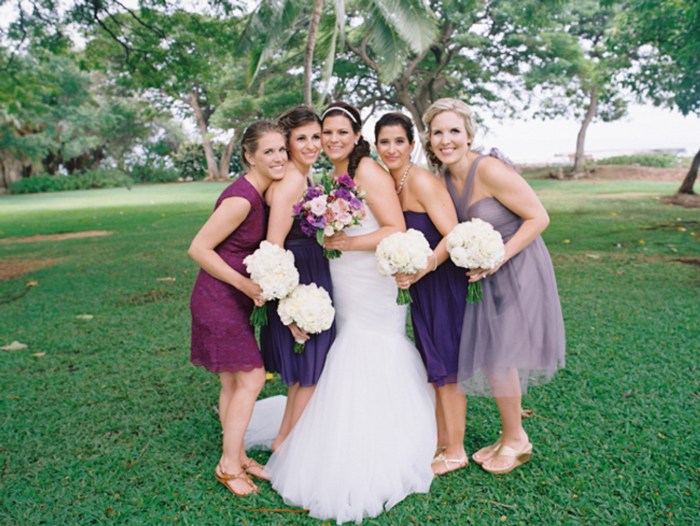 Purple dress for beach wedding