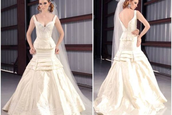 Shantung silk wedding dress