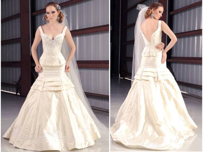 Shantung silk wedding dress